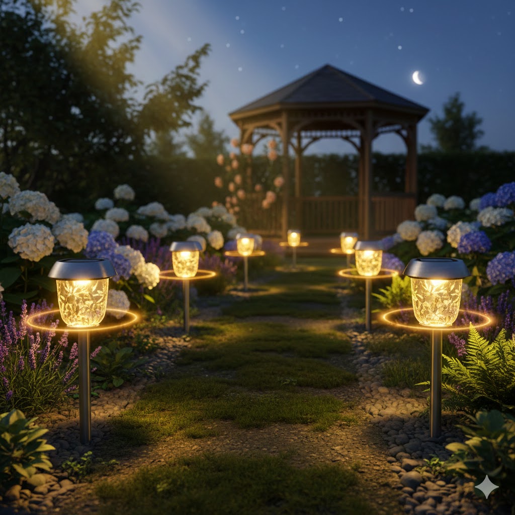 Solar powered garden lights